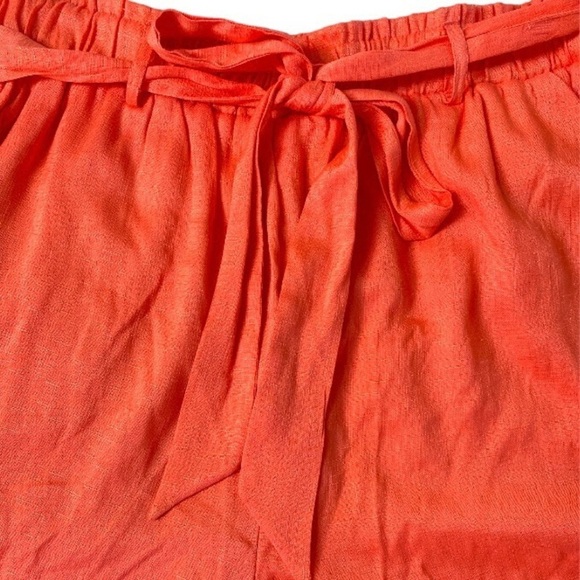 Francesca's Tie Front Elastic Waist Lined High Rise Shorts Coral Size Medium NWT - Picture 4 of 12
